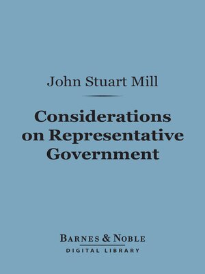cover image of Considerations on Representative Government (Barnes & Noble Digital Library)